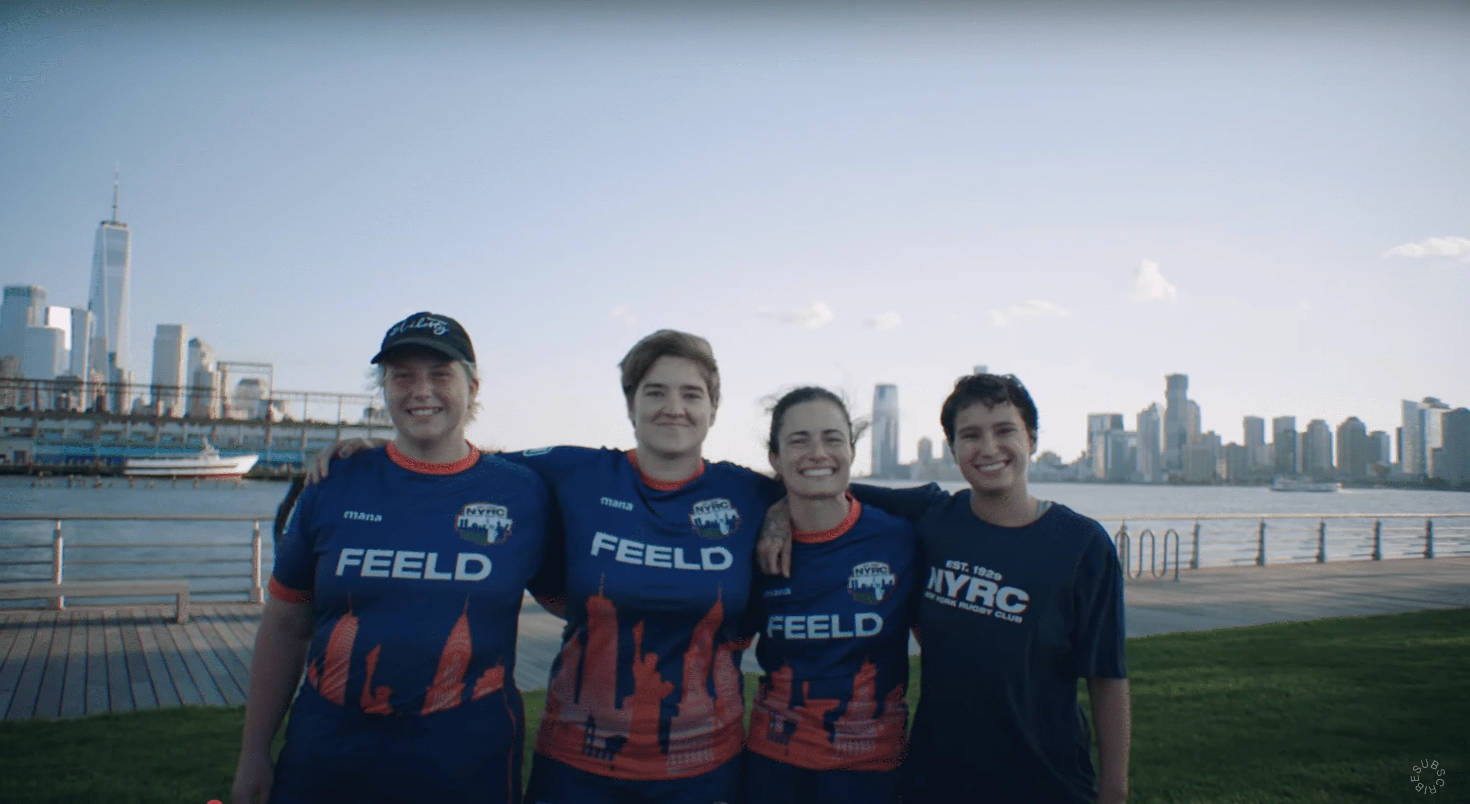 still shot from video with the New York Women's Rugby Team
