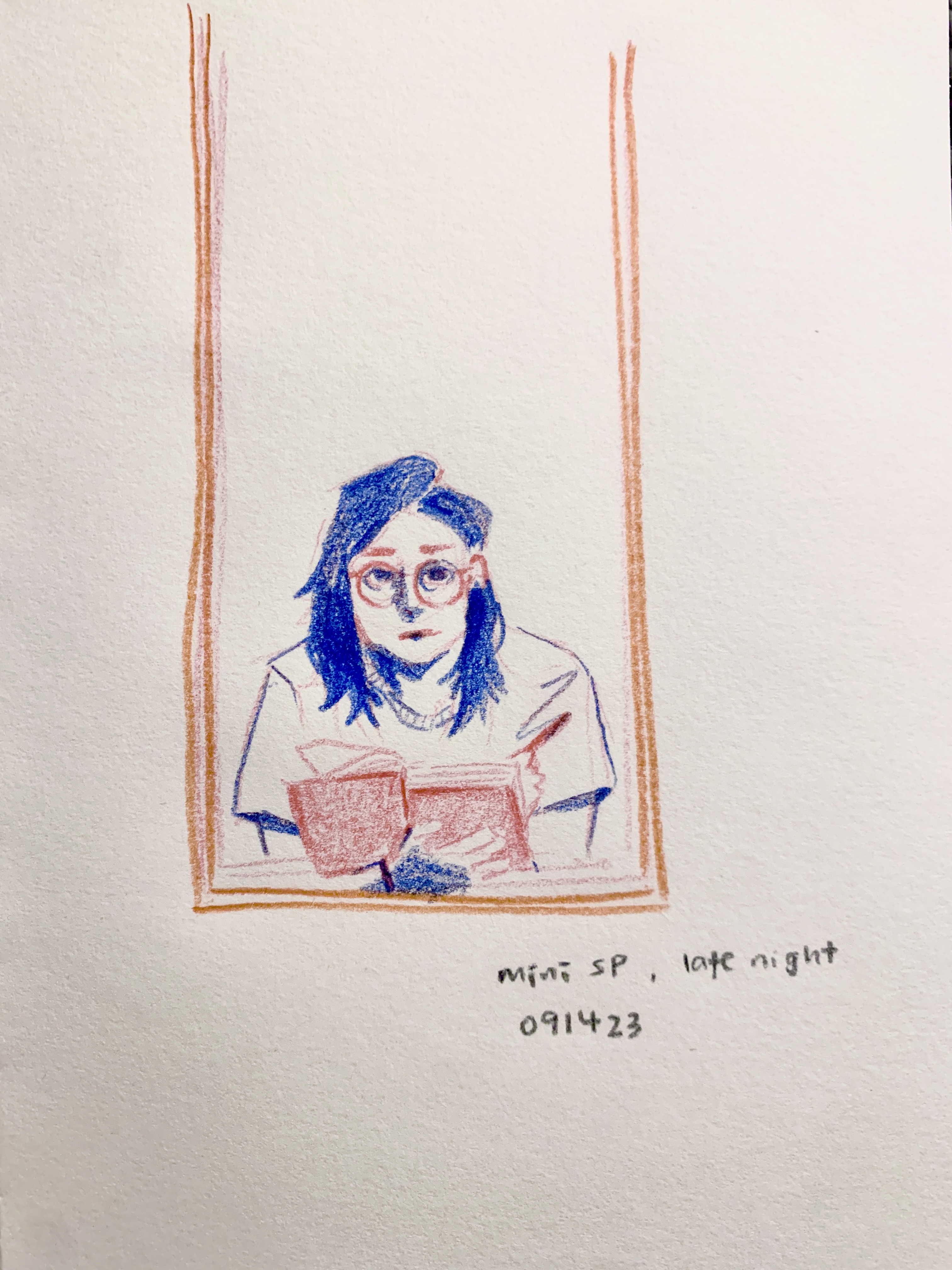 Mini self portrait (color pencil, 2023)