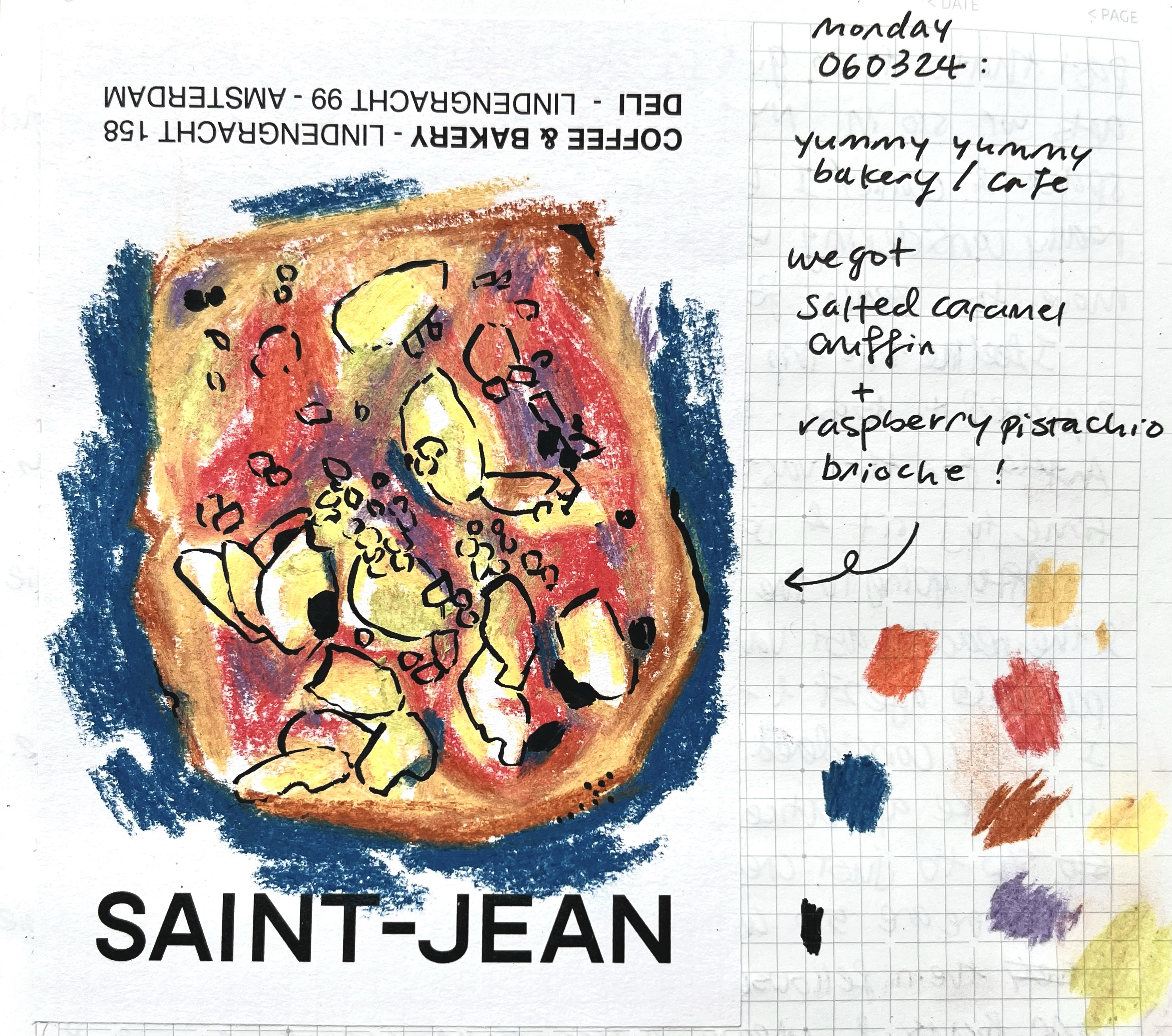 It was delicious (oil pastel and ink, 2024)