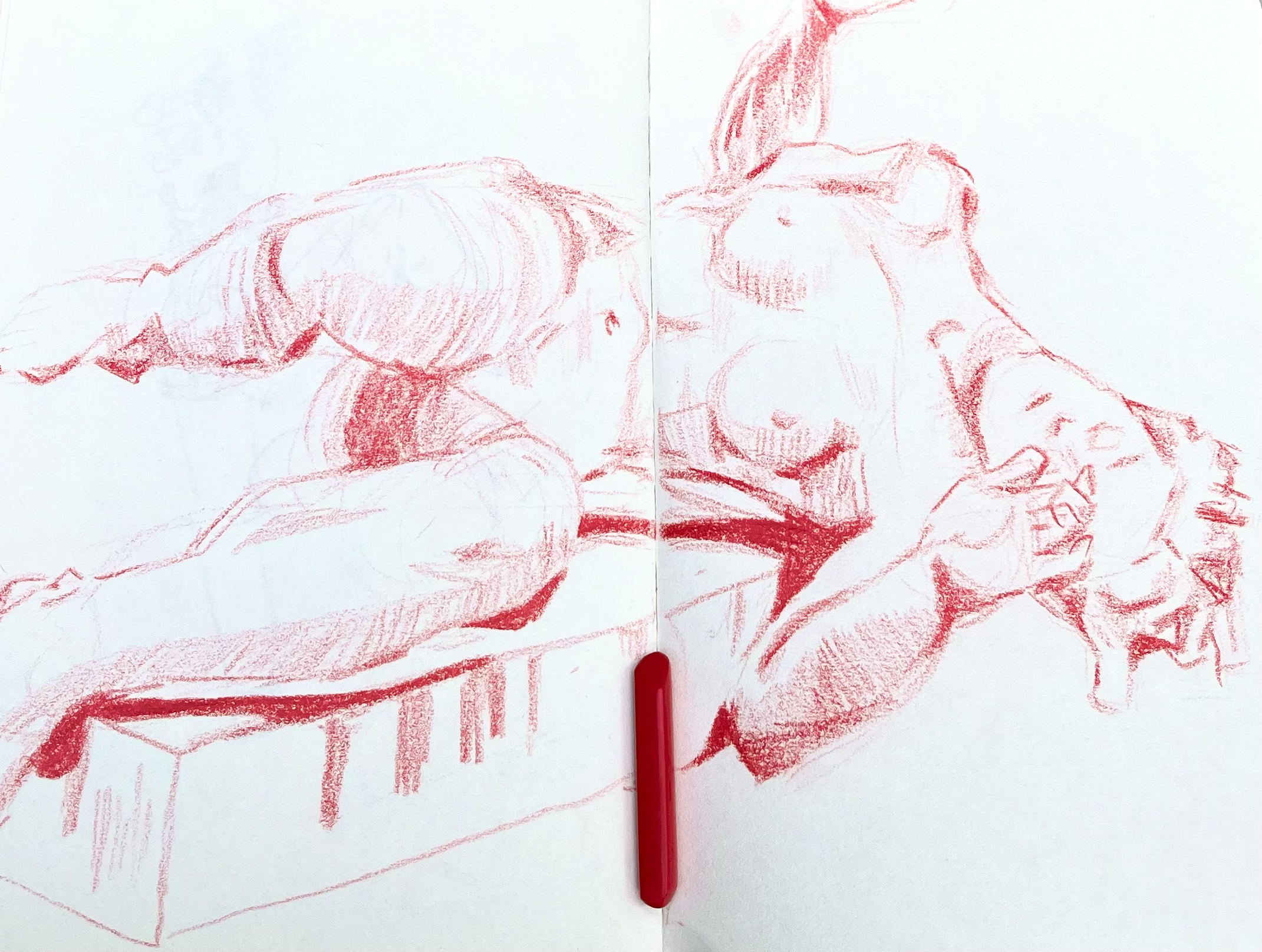 Sculpture study (crayon, 2024)