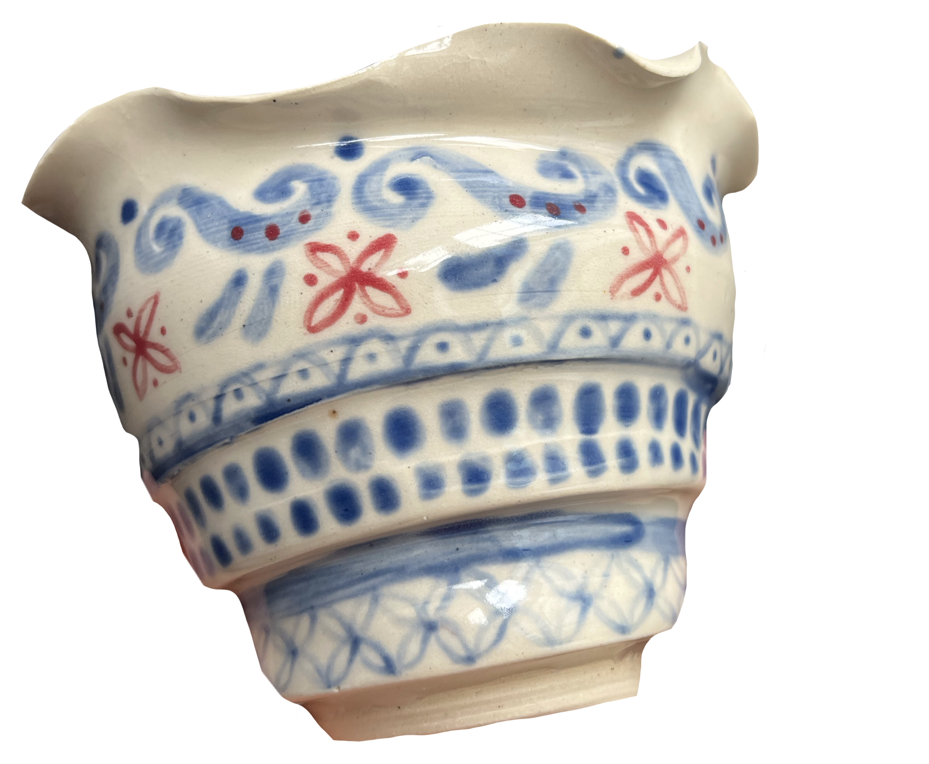 Wiggly vase (ceramic with underglaze, 2025)